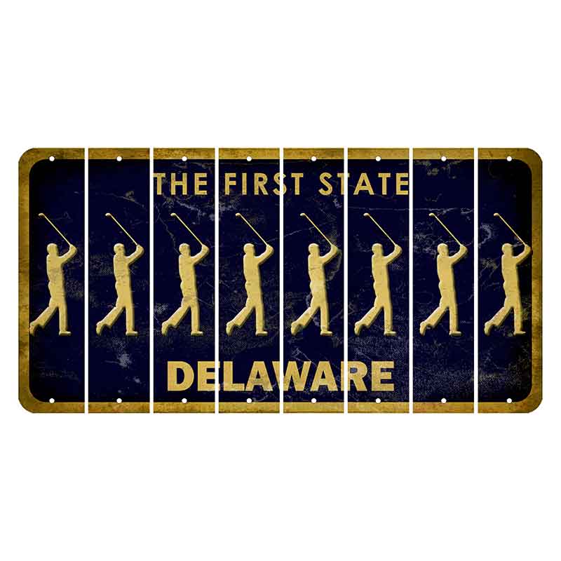 Delaware The First State Cut License Plate Strips (Set of 8)