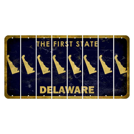 Delaware The First State Cut License Plate Strips (Set of 8)