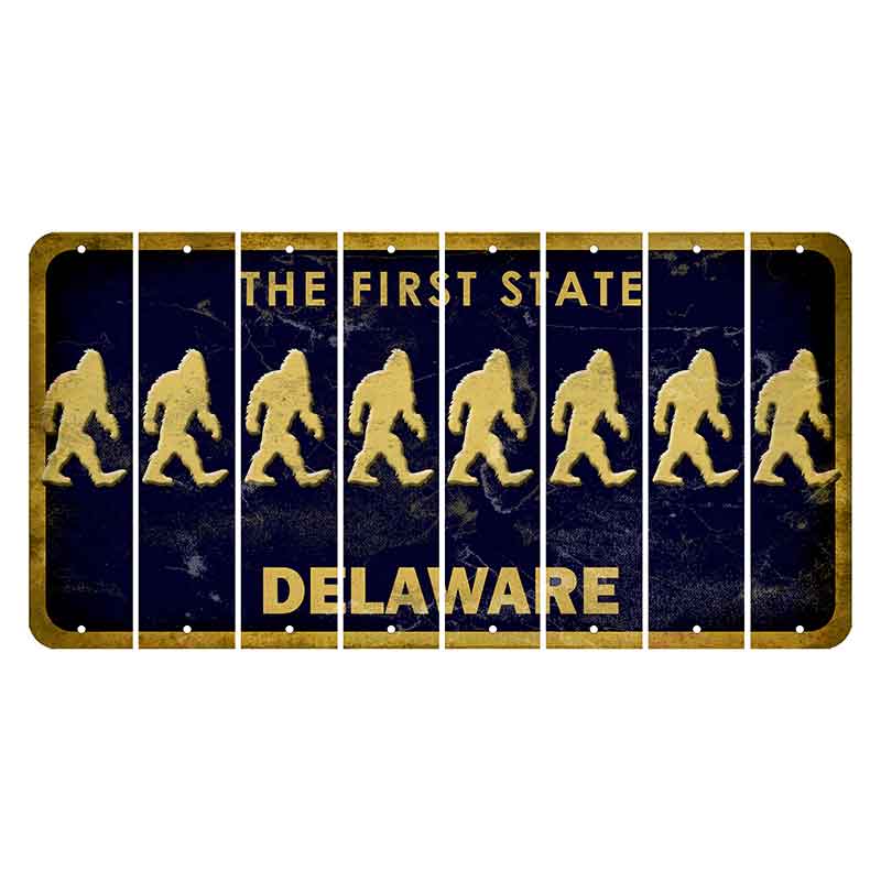 Delaware The First State Cut License Plate Strips (Set of 8)