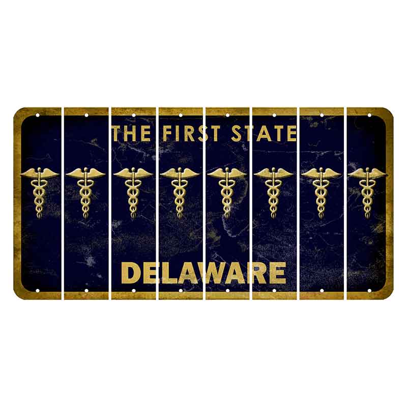 Delaware The First State Cut License Plate Strips (Set of 8)