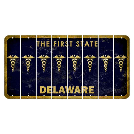 Delaware The First State Cut License Plate Strips (Set of 8)