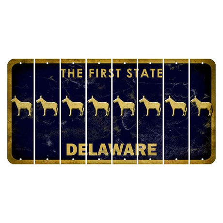 Delaware The First State Cut License Plate Strips (Set of 8)