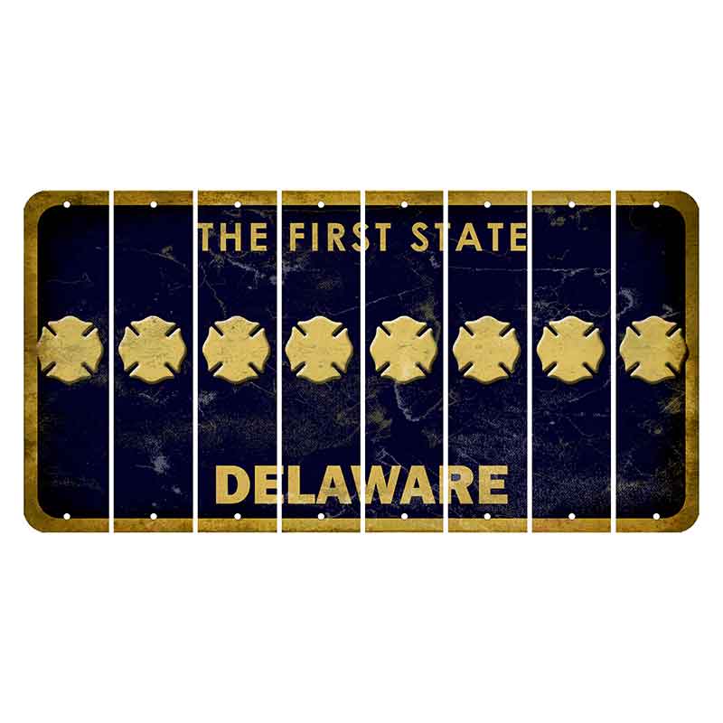 Delaware The First State Cut License Plate Strips (Set of 8)