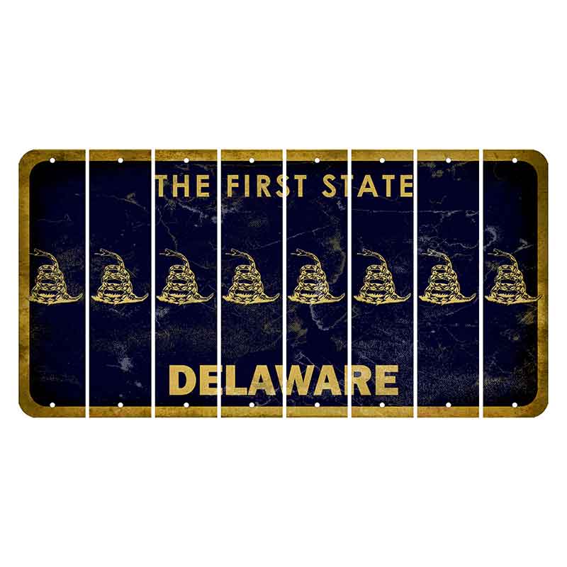 Delaware The First State Cut License Plate Strips (Set of 8) Gadsden