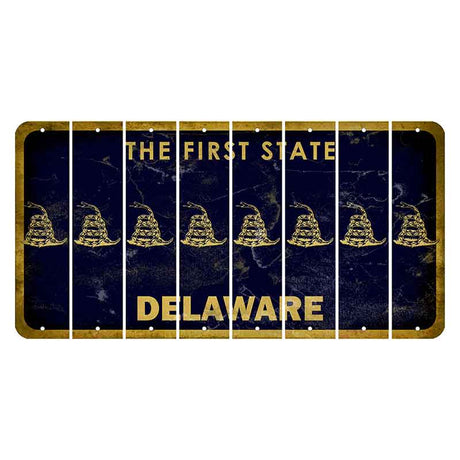 Delaware The First State Cut License Plate Strips (Set of 8)