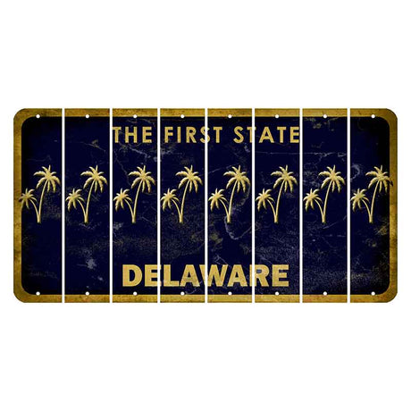 Delaware The First State Cut License Plate Strips (Set of 8)