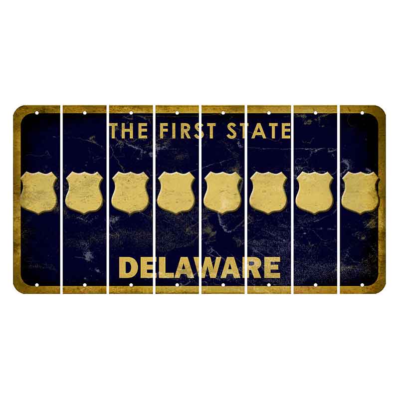 Delaware The First State Cut License Plate Strips (Set of 8)