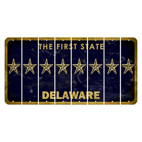 Delaware The First State Cut License Plate Strips (Set of 8)