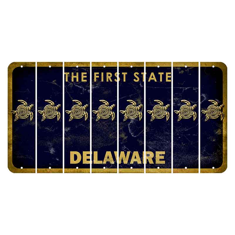 Delaware The First State Cut License Plate Strips (Set of 8)