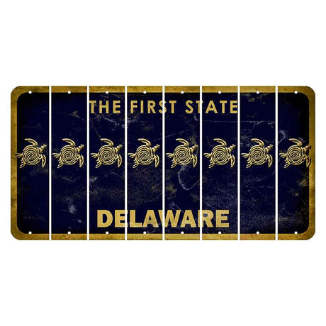 Delaware The First State Cut License Plate Strips (Set of 8)