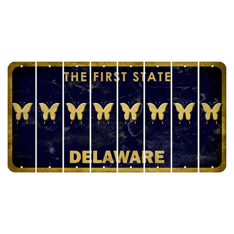 Delaware The First State Cut License Plate Strips (Set of 8)