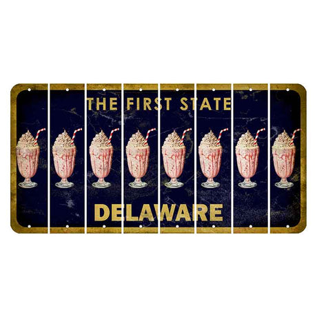 Delaware The First State Cut License Plate Strips (Set of 8)