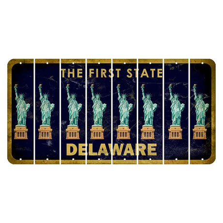 Delaware The First State Cut License Plate Strips (Set of 8)