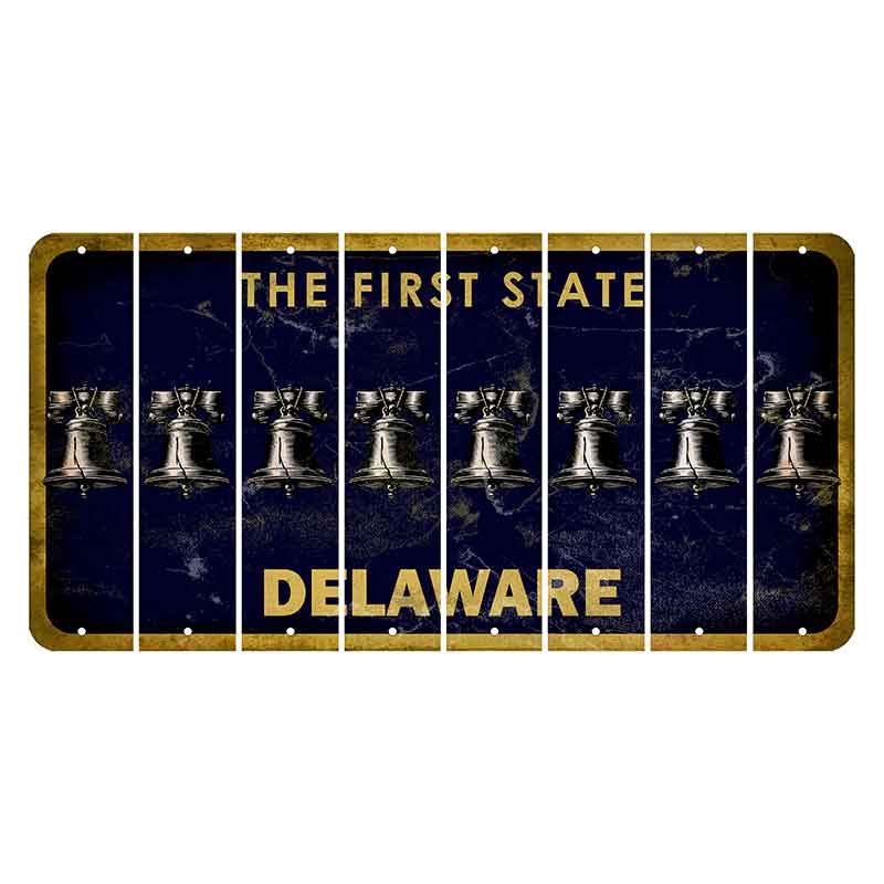 Delaware The First State Cut License Plate Strips (Set of 8) LGBTQ Flag