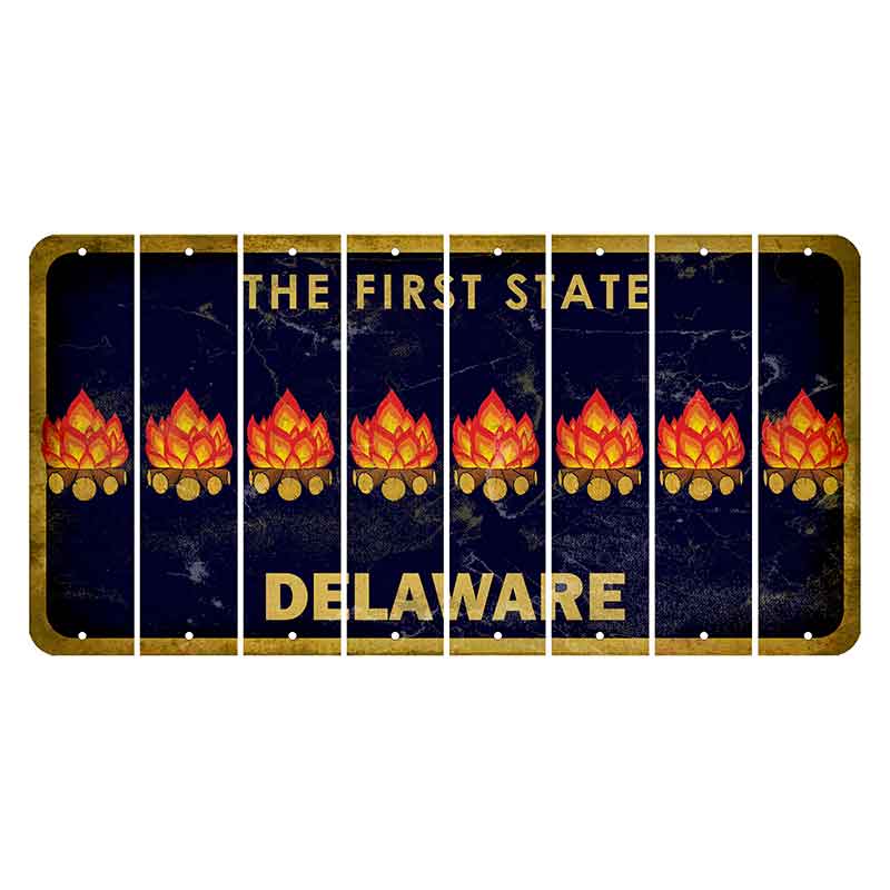 Delaware The First State Cut License Plate Strips (Set of 8)