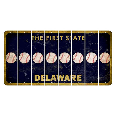 Delaware The First State Cut License Plate Strips (Set of 8)