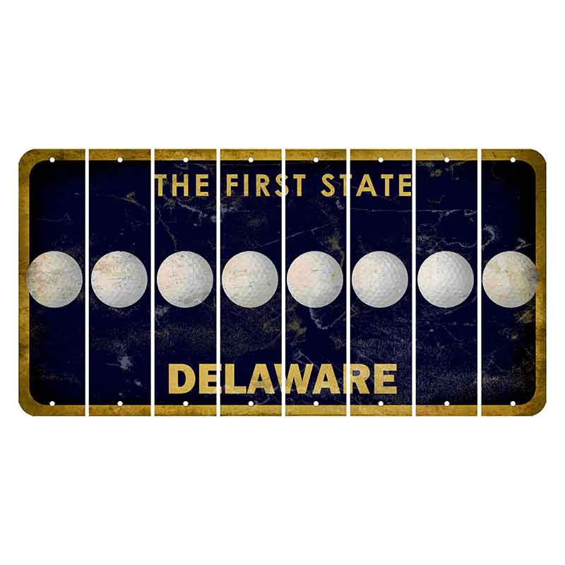 Delaware The First State Cut License Plate Strips (Set of 8)