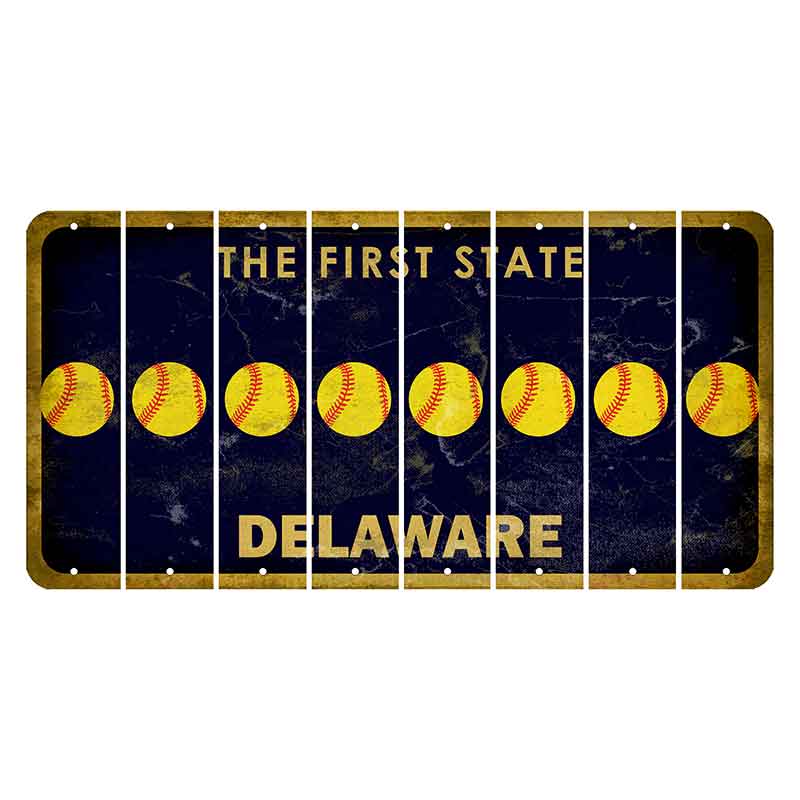 Delaware The First State Cut License Plate Strips (Set of 8) Soccer Player