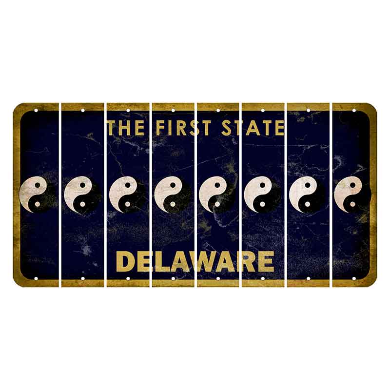 Delaware The First State Cut License Plate Strips (Set of 8)