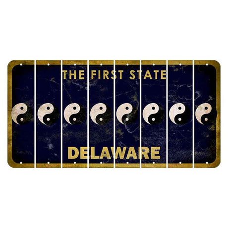 Delaware The First State Cut License Plate Strips (Set of 8)