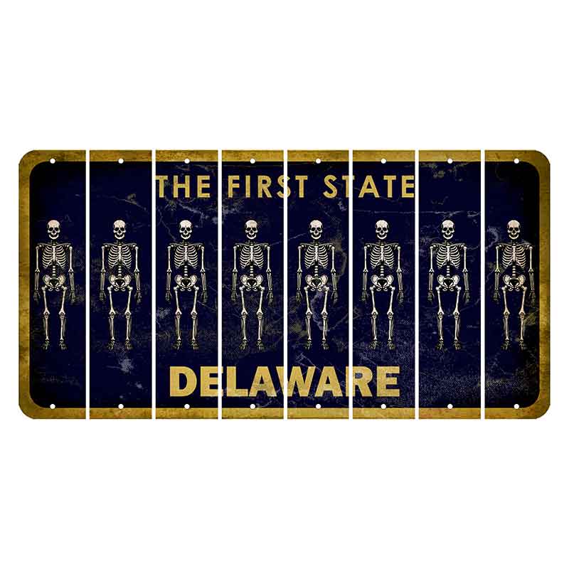 Delaware The First State Cut License Plate Strips (Set of 8)