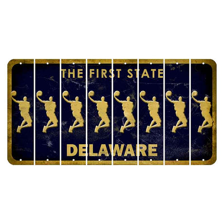 Delaware The First State Cut License Plate Strips (Set of 8)