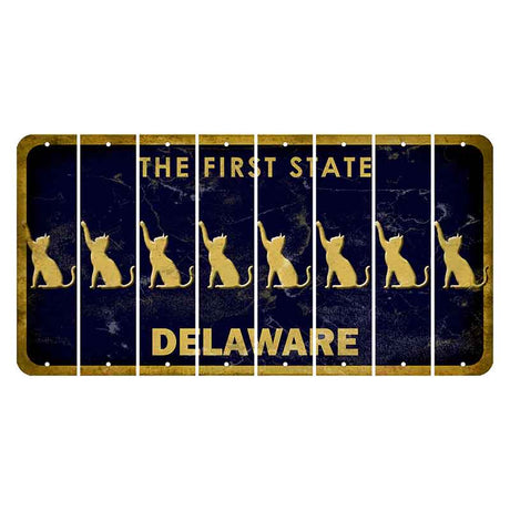 Delaware The First State Cut License Plate Strips (Set of 8)