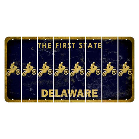 Delaware The First State Cut License Plate Strips (Set of 8)