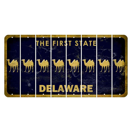 Delaware The First State Cut License Plate Strips (Set of 8)