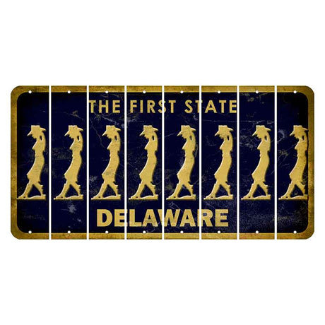 Delaware The First State Cut License Plate Strips (Set of 8)