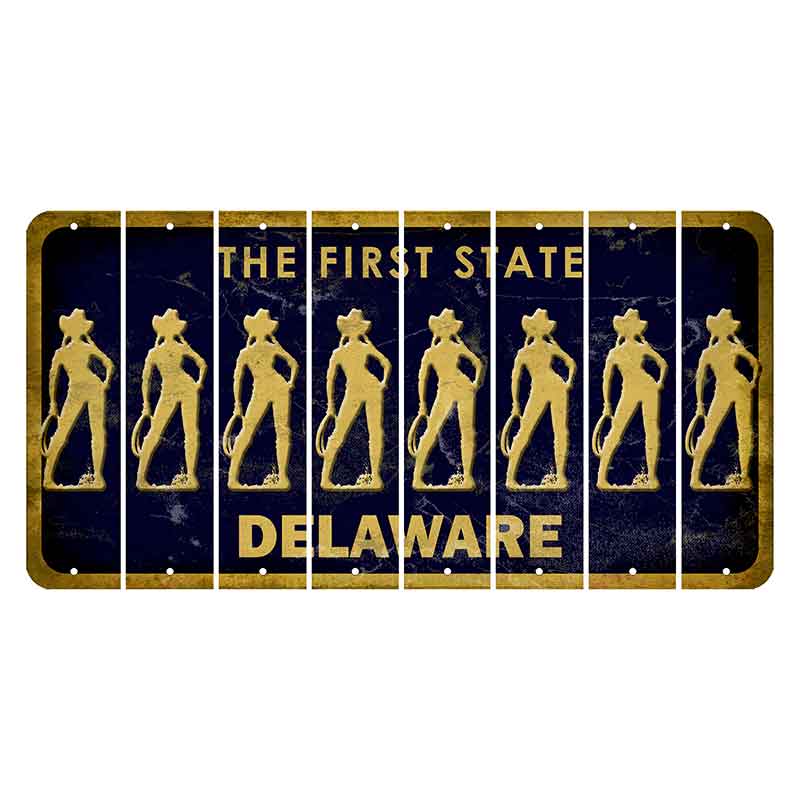 Delaware The First State Cut License Plate Strips (Set of 8) Cowgirl