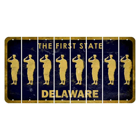 Delaware The First State Cut License Plate Strips (Set of 8)