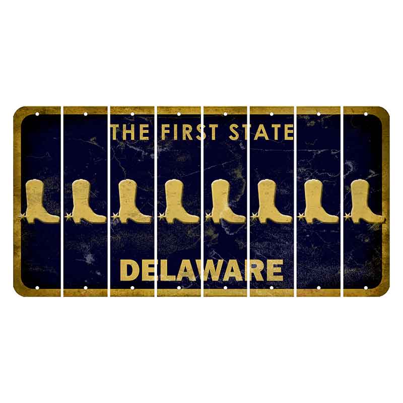 Delaware The First State Cut License Plate Strips (Set of 8)