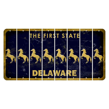 Delaware The First State Cut License Plate Strips (Set of 8)