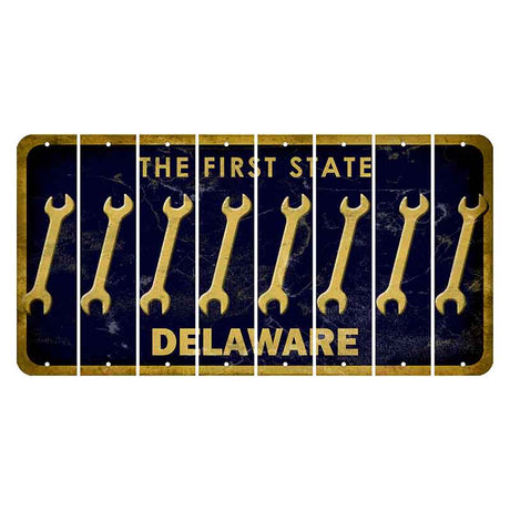 Delaware The First State Cut License Plate Strips (Set of 8)