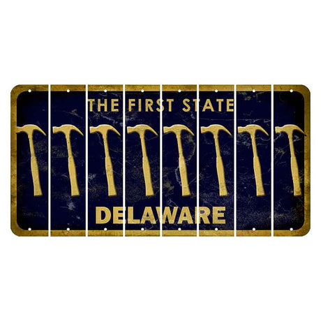 Delaware The First State Cut License Plate Strips (Set of 8)