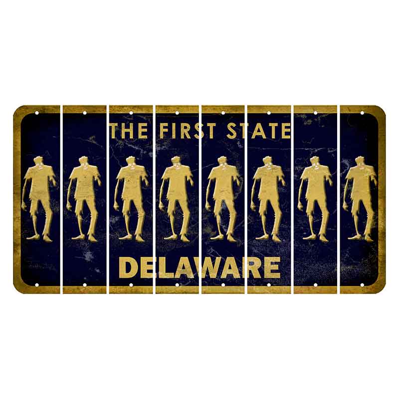 Delaware The First State Cut License Plate Strips (Set of 8)