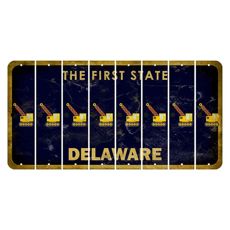 Delaware The First State Cut License Plate Strips (Set of 8)