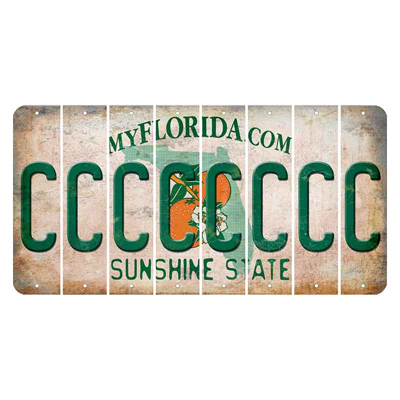 Florida Orange Blossom Cut License Plate Strips (Set of 8)