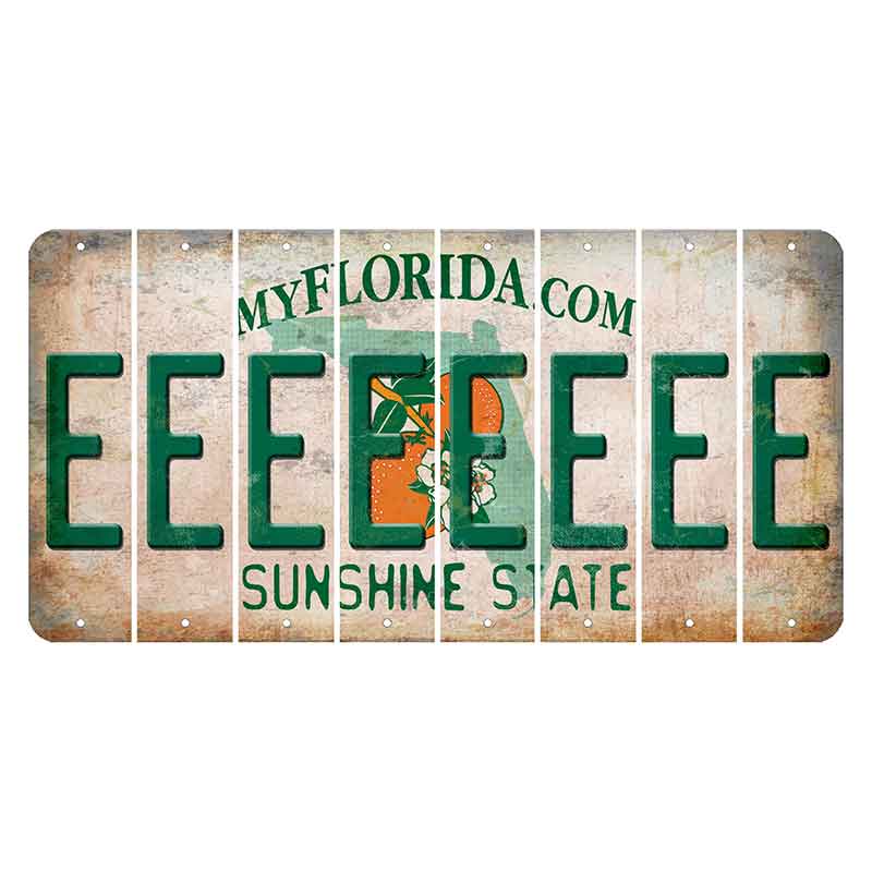 Florida Orange Blossom Cut License Plate Strips (Set of 8)