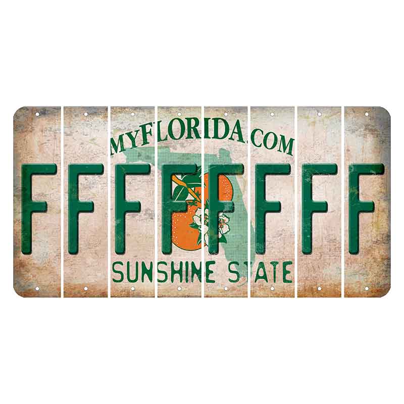 Florida Orange Blossom Cut License Plate Strips (Set of 8)