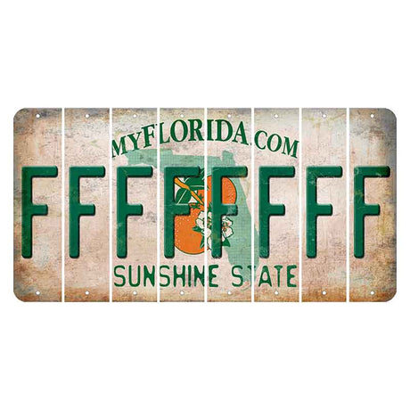 Florida Orange Blossom Cut License Plate Strips (Set of 8)