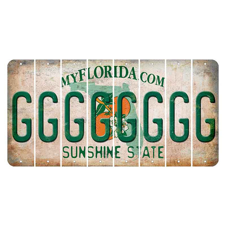 Florida Orange Blossom Cut License Plate Strips (Set of 8)