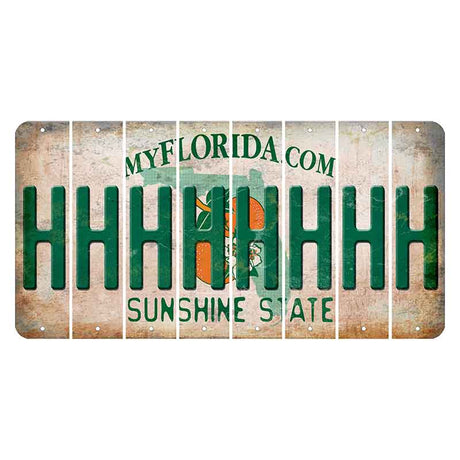 Florida Orange Blossom Cut License Plate Strips (Set of 8)