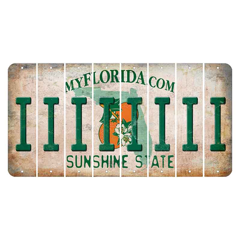 Florida Orange Blossom Cut License Plate Strips (Set of 8)