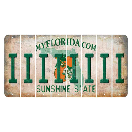 Florida Orange Blossom Cut License Plate Strips (Set of 8)