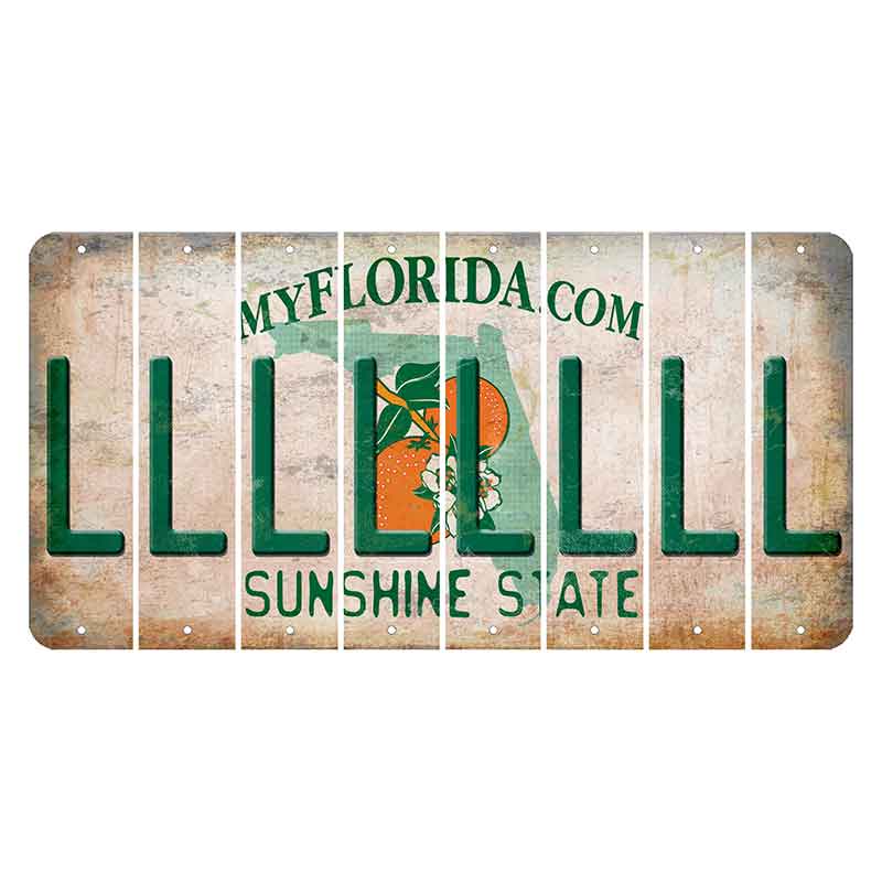 Florida Orange Blossom Cut License Plate Strips (Set of 8)