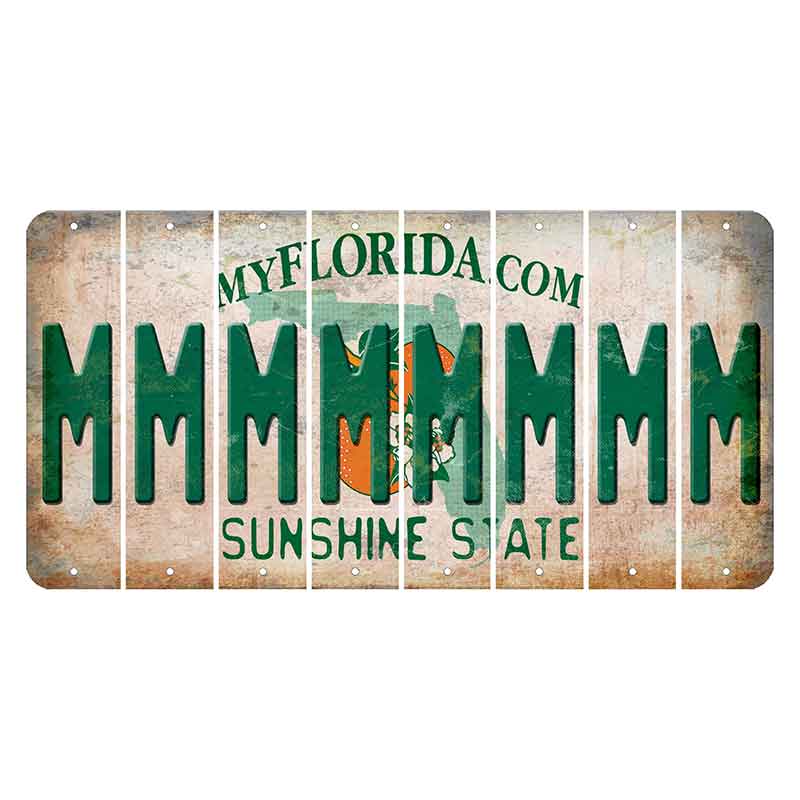 Florida Orange Blossom Cut License Plate Strips (Set of 8)