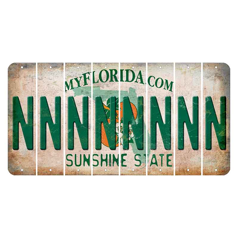 Florida Orange Blossom Cut License Plate Strips (Set of 8)