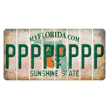 Florida Orange Blossom Cut License Plate Strips (Set of 8)